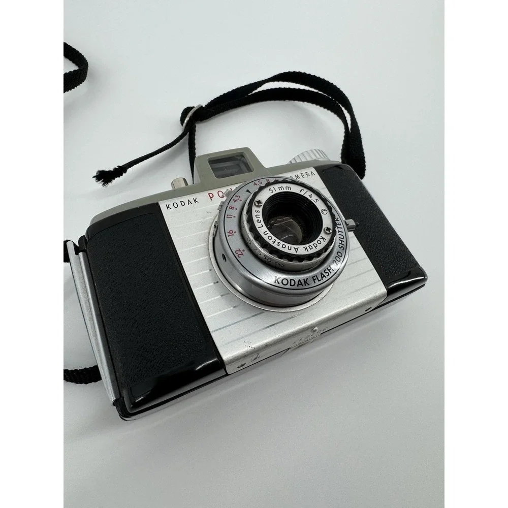 Vintage 1950's Kodak Pony 828 Camera 51mm Lens Flash 200 Shutter With Strap